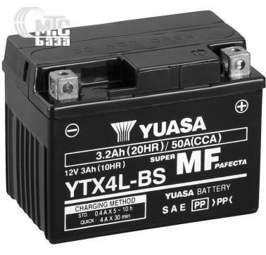 Аккумулятор на мотоцикл GS Yuasa Maintenance Free [YTX4L-BS] 6СТ-3 Ач R EN50 А 114x71x86мм
